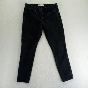 Gap 1969 True Skinny Jeans Womens 29 Regular Faded Black Stretch Denim Mid Rise
